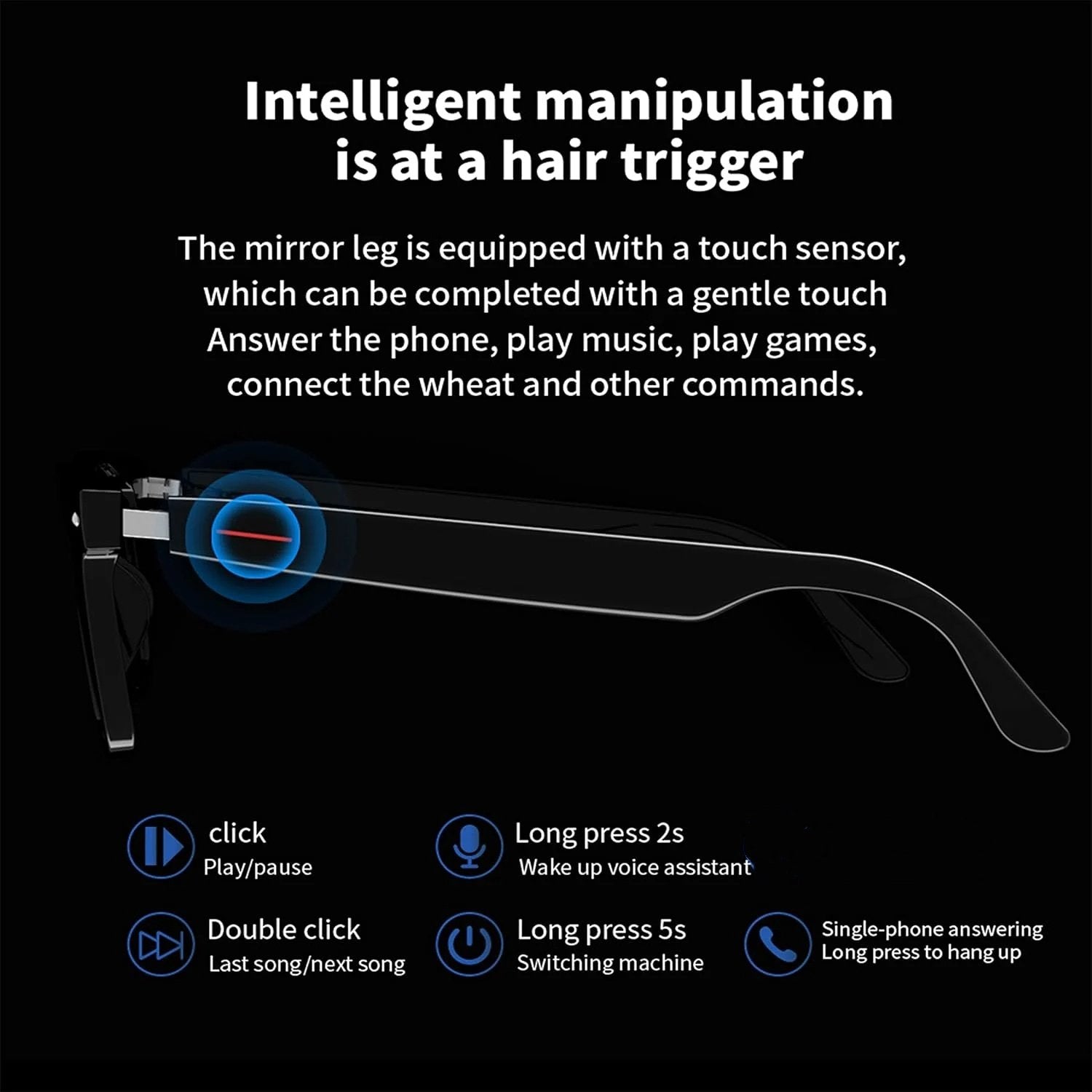Smart Wireless Headphone Sunglasses