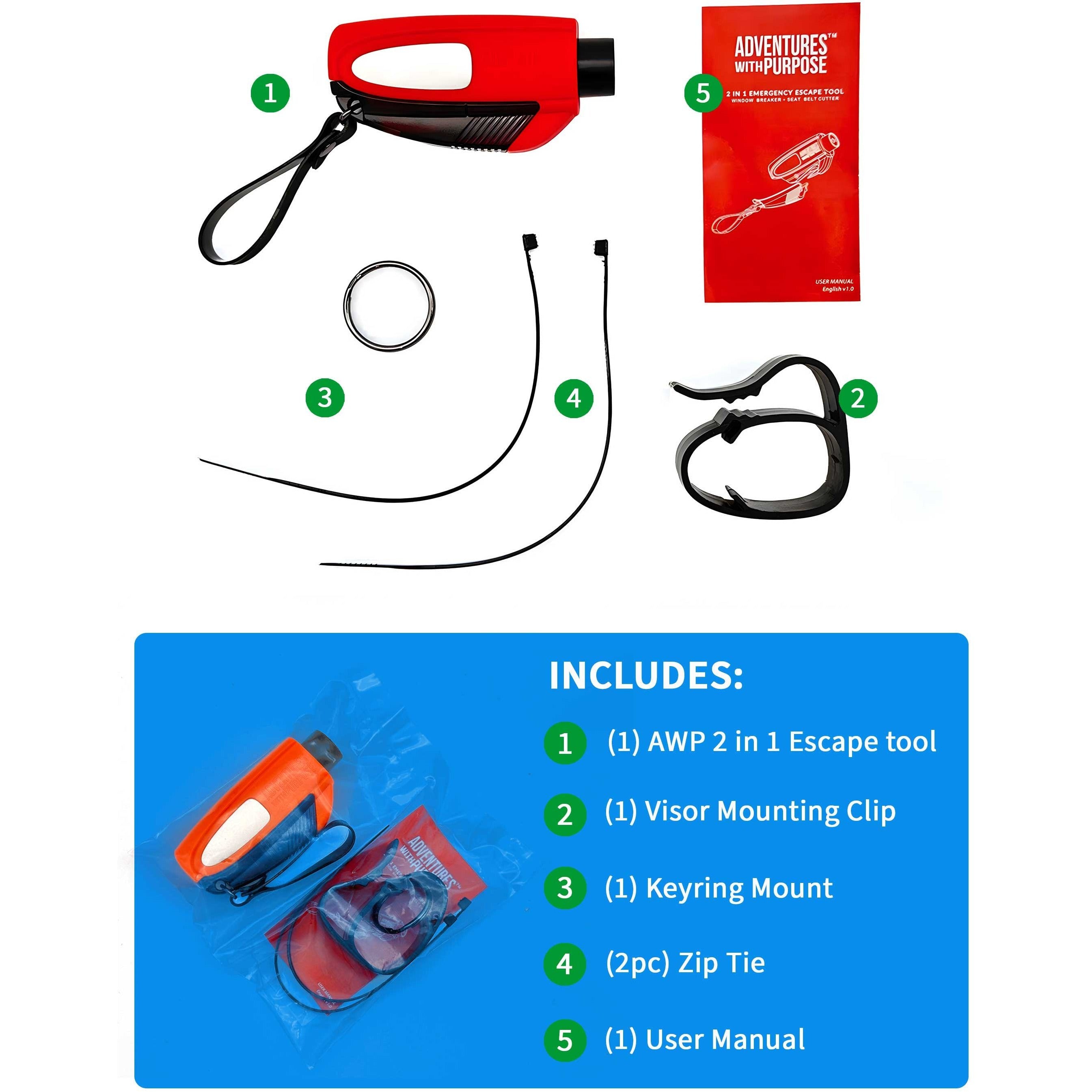 🔥Last Day Promotion 48% OFF-2-in-1 Emergency Window Breaker & Seatbelt Cutter